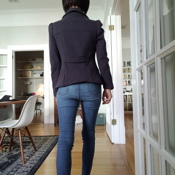 INC Navy Ruffled Jacket - Picture 2 of 4